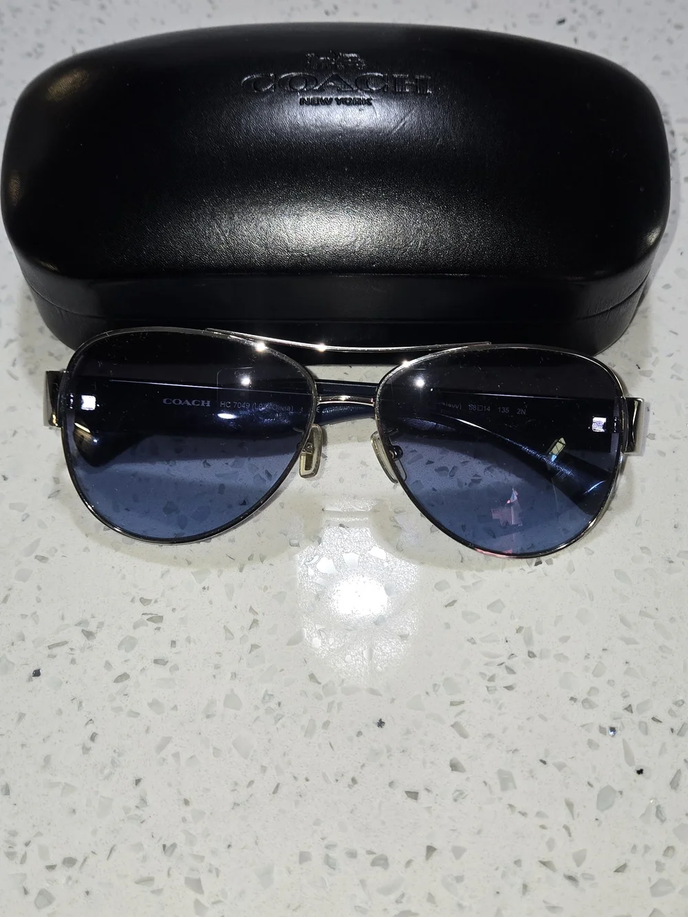 Coach Aviator Sunglasses in Blue with Blue Lenses